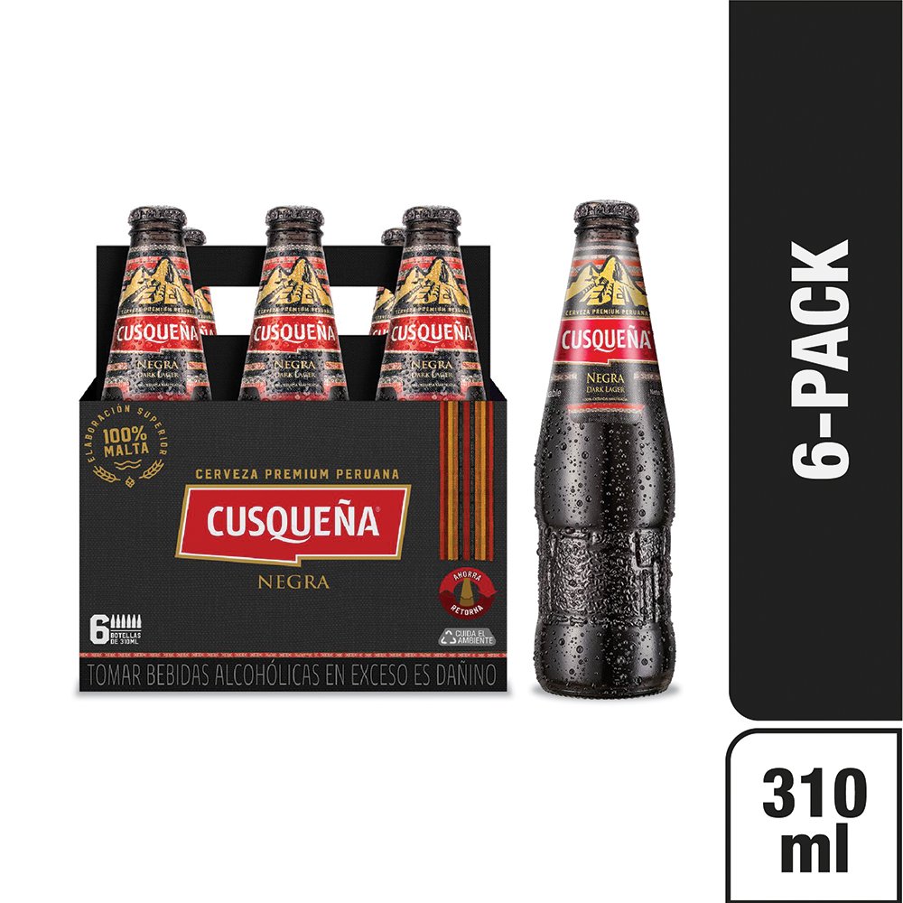 CERVEZA CUSQUEÑA NEGRA CEBADA MALTEADA 330 ML.