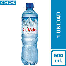 AGUA SAN MATEO CON GAS 600 ML. 