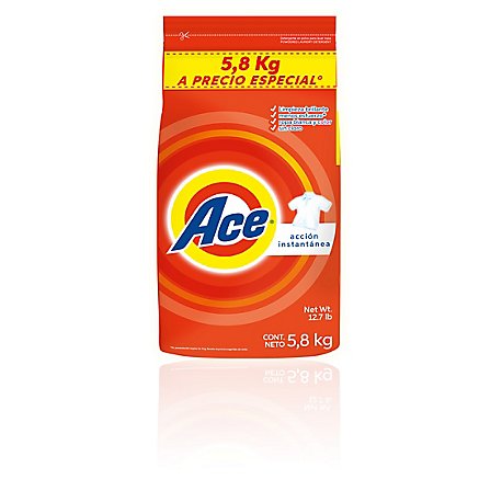 DETERGENTE EN POLVO ACE 5.8 KG.