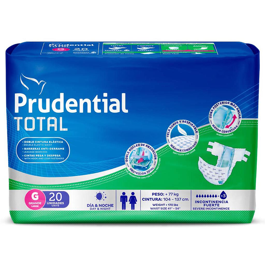 PAÑALES PRUDENTIAL CONFORT &quot;G&quot; 20 UND.