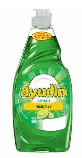 LAVA VAJILLA AYUDIN LIQUIDO LIMON 900 ML.