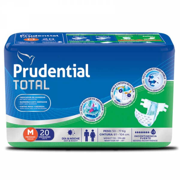 PAÑALES PRUDENTIAL CONFORT &quot;M&quot; 20 UND.