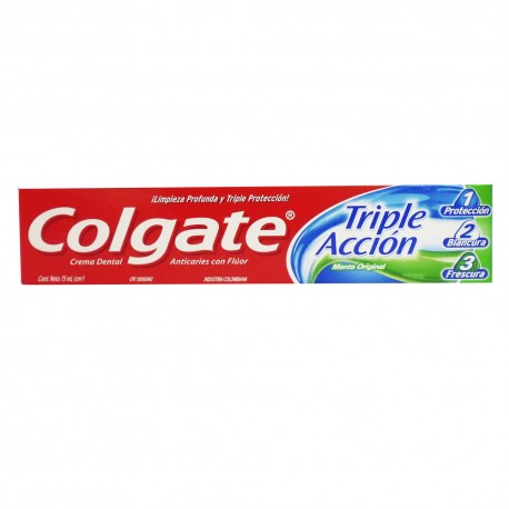 CREMA DENTAL COLGATE TRIPLE ACCIÓN TUBO 75 GR.