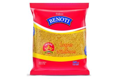 FIDEOS BENOTTI LETRAS/NUMEROS 250 GR.