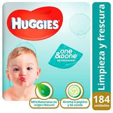 TOALLAS HUMEDAS HUGGIES ONE&amp;DONE 184 UN. LIMPIEZA COMPLETA